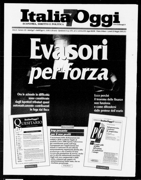 Italia oggi : quotidiano di economia finanza e politica